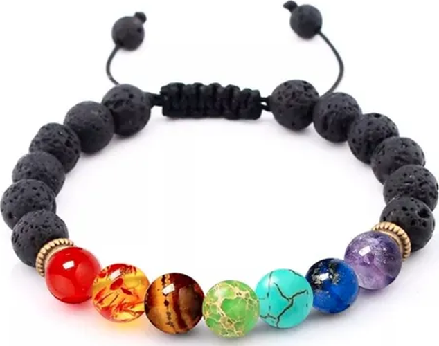 Genérico - Pulsera Piedras Volcánicas 7 Chakras
