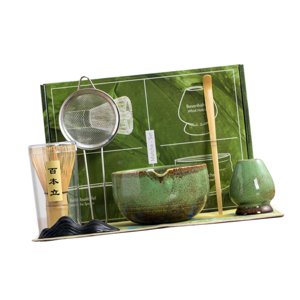 Bothyi - Set De Té De Matcha Bate Un Bez De Fabricación De Té Japonesa Matcha Bowl Con Boquilla De 7 Piezas Verdes
