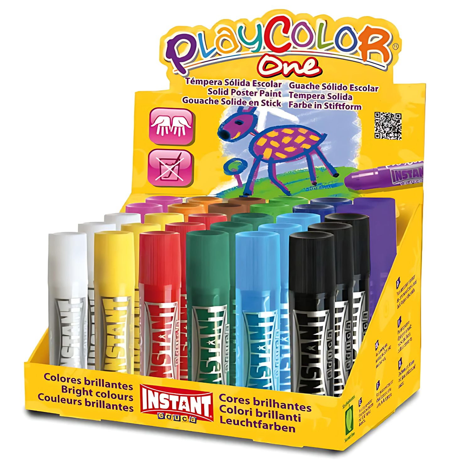 Instant - Display 30 Temperas Sólidas Expositor Colores Surtidos - Ps