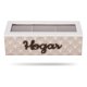 thumbnail image 2 of Caja De Té Mediana De Madera 3 Espacios Con Diseño Hogar Beige, 2 of 3