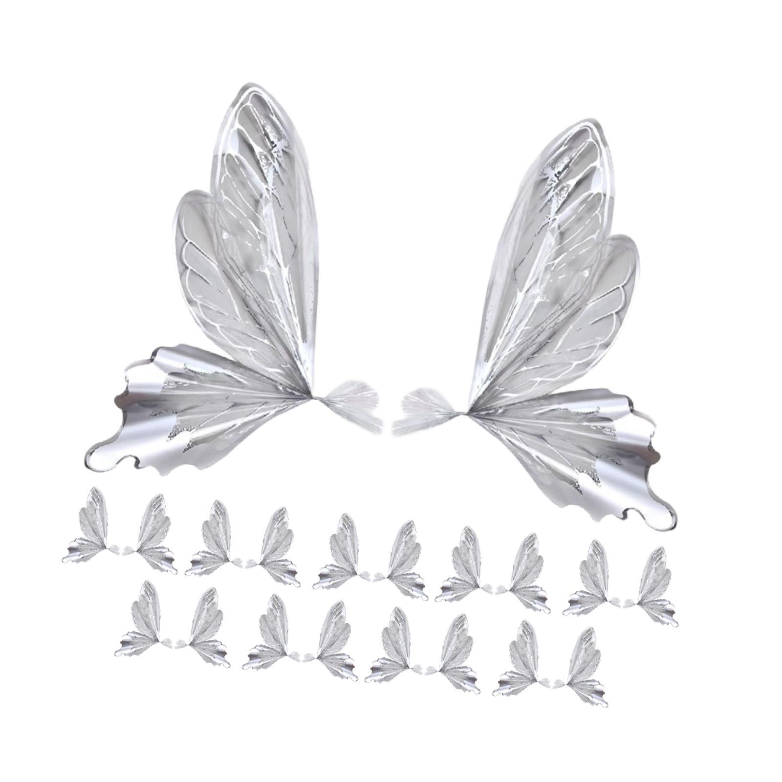 Magideal - 40X Papel De Regalo Con Forma De Mariposa Papel De Regalo Floral Suministros Sencillos De Floristería Para Tiendas Día De San Valentín Acción De Graci Plata