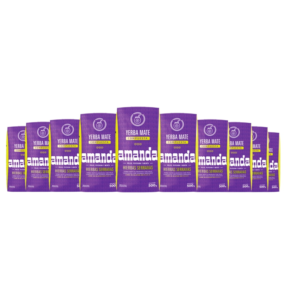 Amanda - Pack 10 Yerba Mate Con Hierbas Serranas 500gr