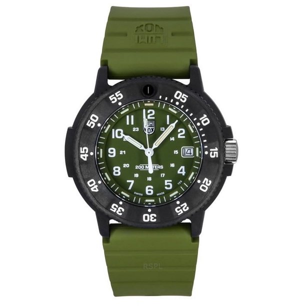 Reloj Quartz Para Hombre Original Navy Seal Correa De Goma Dial Verde Divers Xs.3013.evo.s 200m