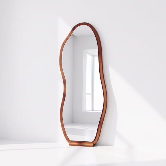 Espejo Irregular Cuerpo Entero Nogal 170x70cm Madera