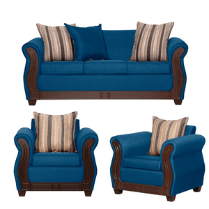 Ruzam Mobel - Juego De Living Atenas 3-1-1 Azul