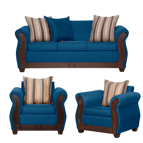 Ruzam Mobel - Juego De Living Atenas 3-1-1 Azul