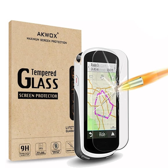 Protector de pantalla AKWOX de cristal templado Garmin Edge 1030 (paquete de 4)