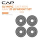 thumbnail image 2 of Placa de pesas CAP Barbell Olympic de 2 pulgadas, gris, 2,27 kg, juego de 4, 2 of 7