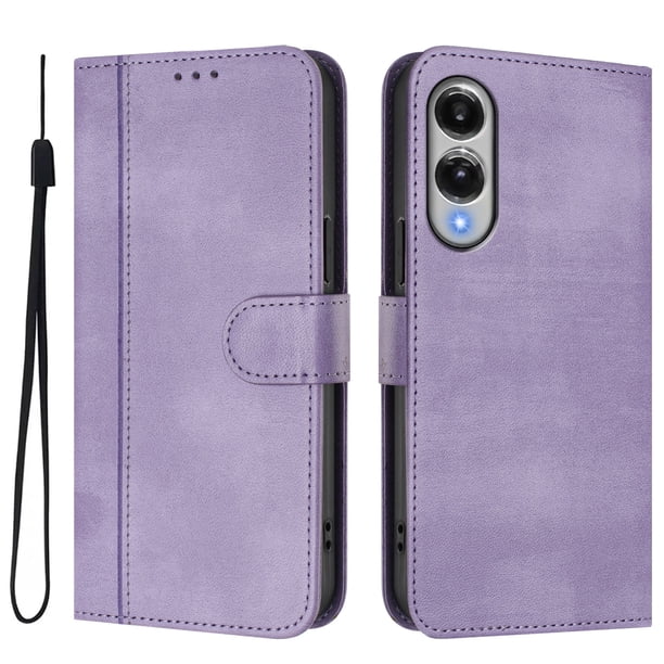 Funda Cartera para samsung galaxy S25 Edge Protección 360° con Ranuras para Tarjetas y Soporte Morado