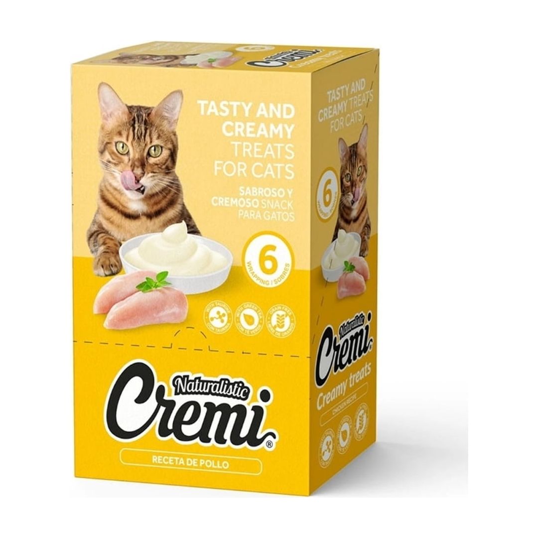 Cajita Naturalistic Cremi Gatos Pollo (30 Tubitos)