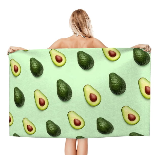 Aguacate Toalla de playa de secado rápido con diseño temático, regalo para mujeres y niñas, ideal para cumpleaños, fans, amantes de la música, uso en la playa o al aire libre, 78 × 150 cm