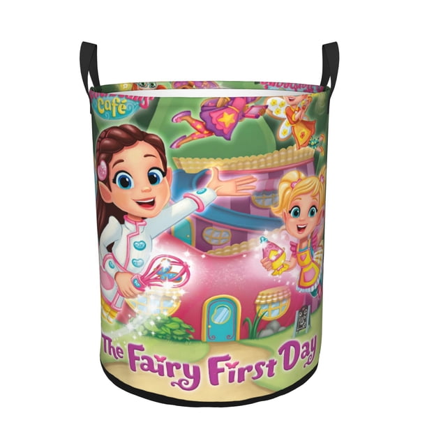 El Café de Butterbean Cesta de lavandería de gran capacidad redonda con asa, bolsa para ropa sucia plegable, almacenamiento para dormitorio, baño y lavadero 44x35 cm