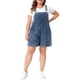 thumbnail image 1 of Agnes Orinda Women's Plus Size Escuela Colegio Peto Corto de Mezclilla Tirantes Ajustables Monos Recortados con Bolsillo 4X Gris Azul, 1 of 6