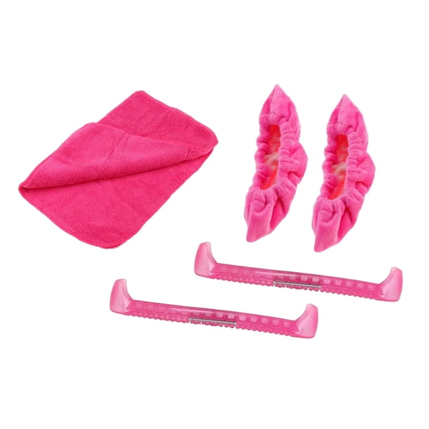 Cubiertas Para Cuchillas De Patines Sobre Hielo Con Toalla, Protectores Para Cuchillas, Cubiertas Para Patinaje Sobre Hielo, Color Rosa