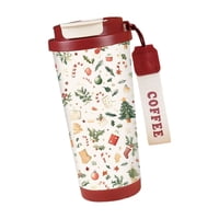 Magideal - Vaso Térmico A Prueba De Fugas, Taza De Café De Acero Inoxidable Con Tapa Abatible, Botella Térmica Y Cordón Portátil, Adecuado Para Regalar En Días F Estilo B