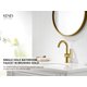 thumbnail image 2 of Grifo de baño KENES de oro cepillado de una sola manija con desagüe, 2 of 9
