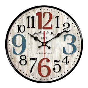 Bothyi - Reloj De Pared De Madera, Relojes De Cuarzo Decorativos De 12 Pulgadas Para Dormitorio, Sala De Estar, Hogar D