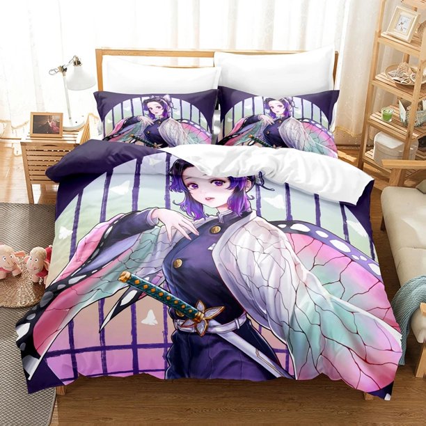 Kochou Shinobu Bed LinenDemon Slayer Bedding Set x Teens Boys Duvet Cover Sets