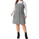 thumbnail image 2 of Agnes Orinda Conjuntos de Halloween Vestidos con Tirantes de Talla Grande para Mujeres Vestido de Tweed de Cintura Alta con Botones 3X Negro, 2 of 6