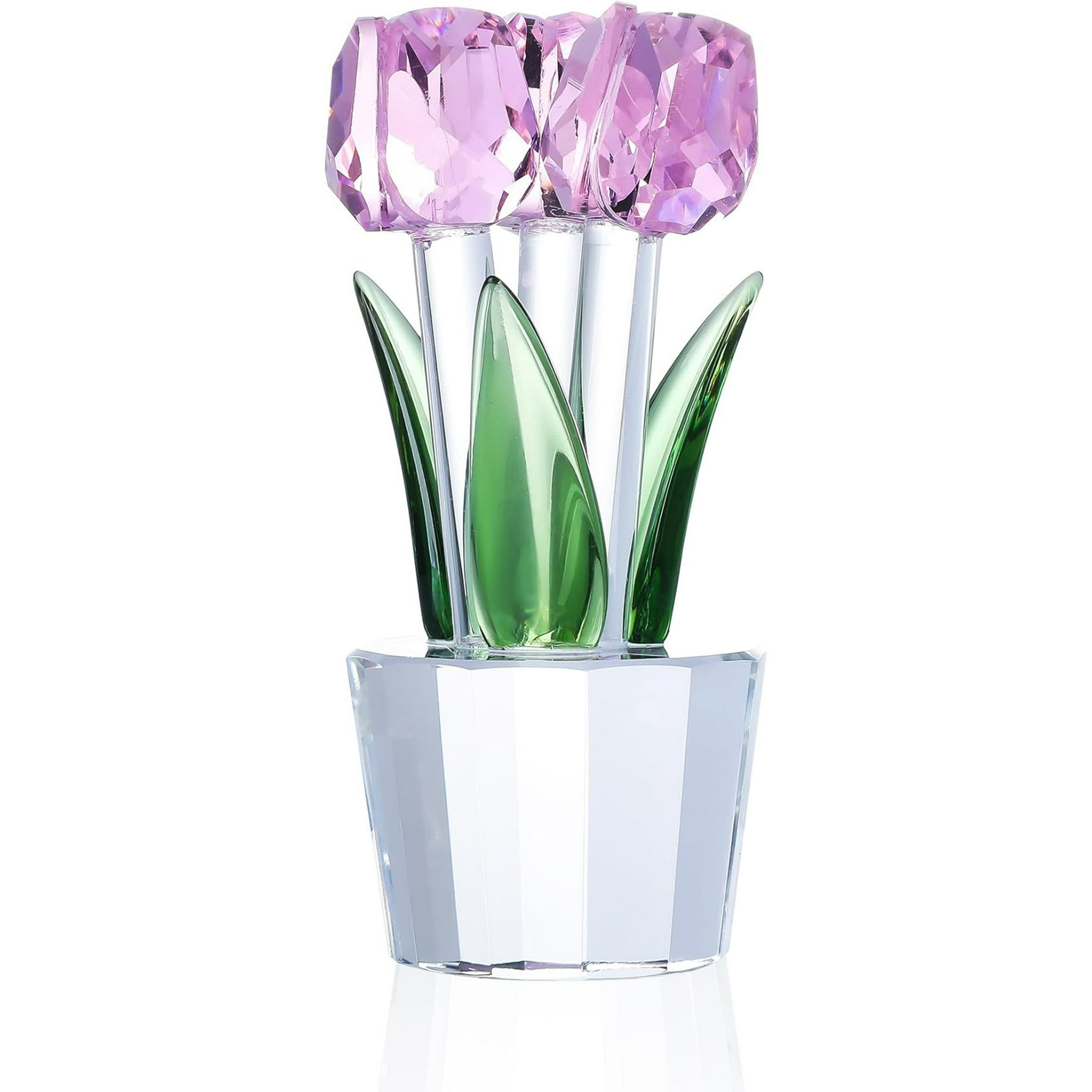 Veat00l - Cifras De Flores De Vidrio, Diseño De Tulipanes, Decoración De Vidrio, Adornos De Tulipán, Regalos Para Mujeres En Aniversario, Boda, Navidad, San Valentín, Día De La Madre