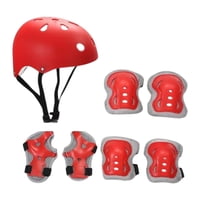 Magideal - Juego De Cascos Para Bicicletas Para Niños, Equipo De Skate Con Rodilleras Con Almohadillas De Codo Guardias Para Chicas Para Niños Que Trepan De Roca Rojo