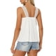 thumbnail image 3 of INSPIRE CHIC Camiseta sin mangas para mujer de regreso a clases con panel de encaje y cuello cuadrado, top fluido blanco talla L, 3 of 6