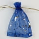 thumbnail image 1 of suxuMhao Bolsas de Regalo de Decoración, 100Pzas Bolsas de Organza Azules con Cordón, Bolsas de Organza Transparentes Estilo Estampado en Caliente de 3.5x4.7in para Joyería, Dulces, Pequeños, 1 of 4