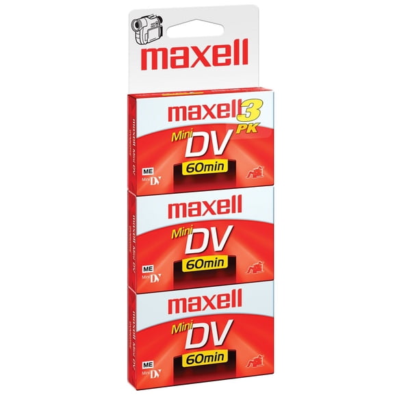 Mini casetes DV MAXELL 298016, paquete de 3 para videocámara