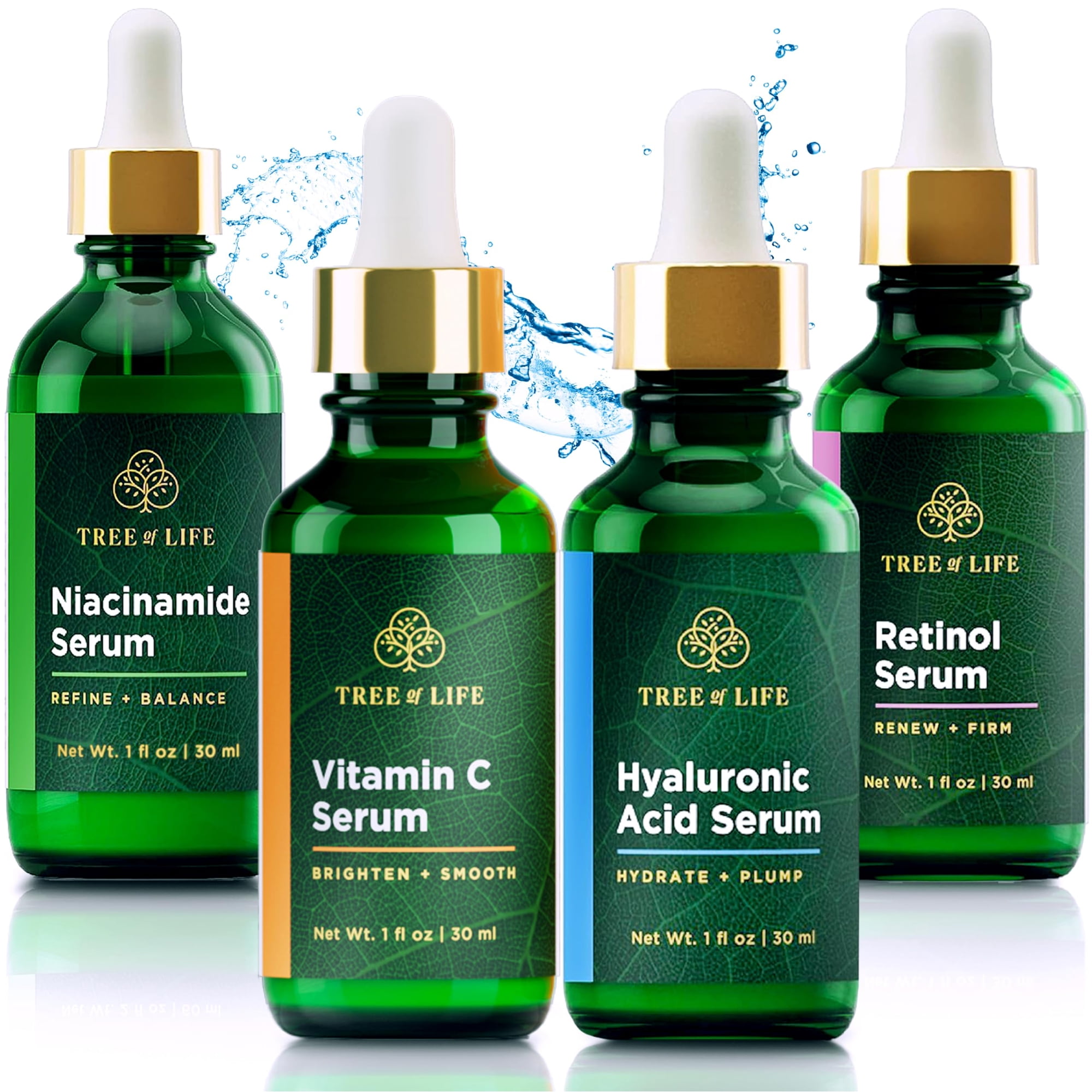 Tree Of Life Beauty - Set Para El Cuidado De La Piel Tree Of Life, Iluminador Facial, Reafirmante E Hidratante
