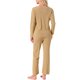 thumbnail image 3 of Conjuntos de pijama para mujeres con botones, manga larga, cuello en V, ropa de descanso, pantalones con cintura elástica, 2 piezas con bolsillos XS Amarillo, 3 of 6