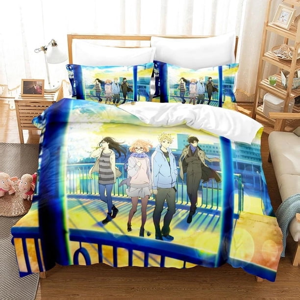 Beyond the Boundary Bedding Set Single Twin Full Size Bed Set Adult Kid Bedroom Duvet cover Sets Anime Bed Sheet Set Bed Sheets