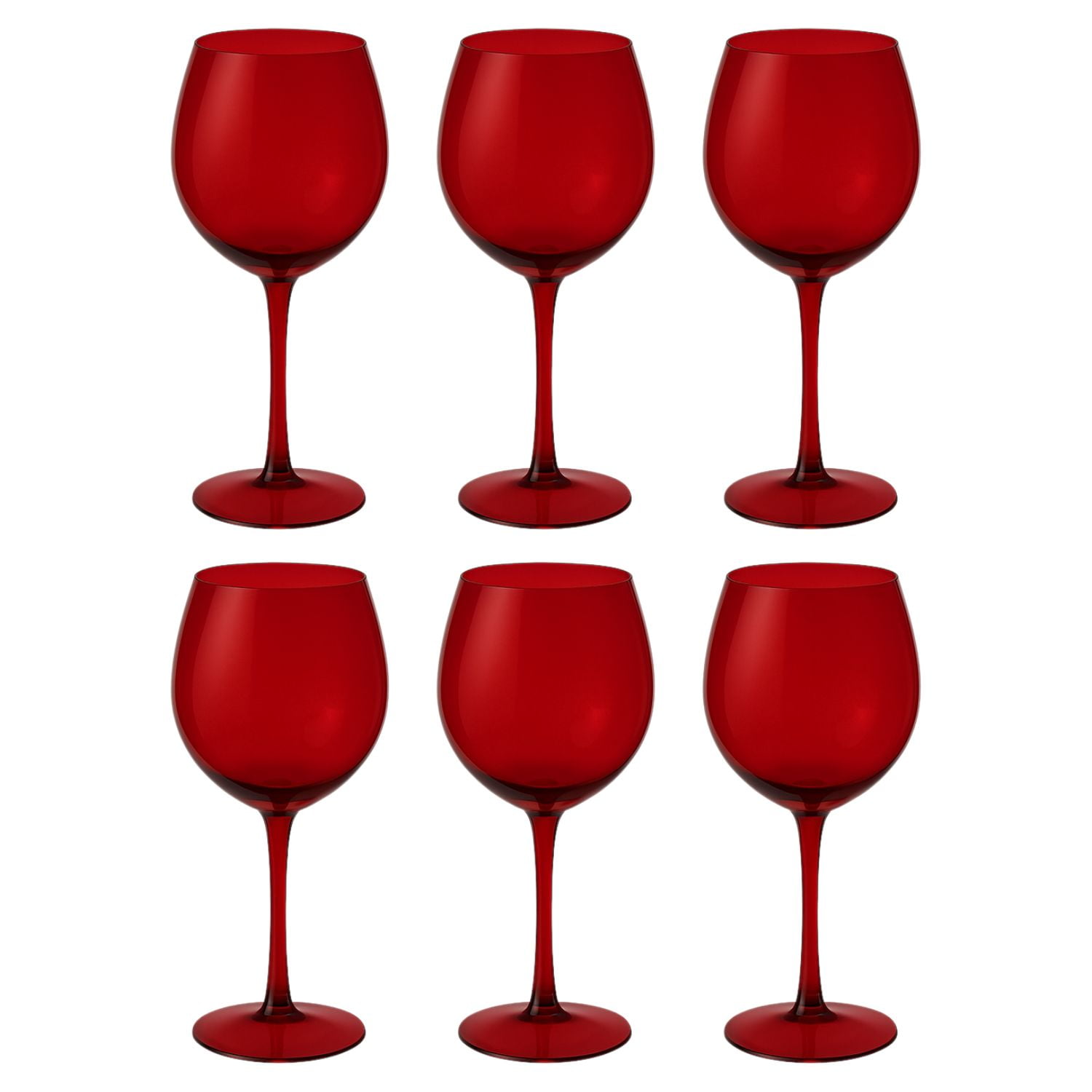 Set 6 Copas Gin Full Color Rojo 600ml Allegra De Vidrio
