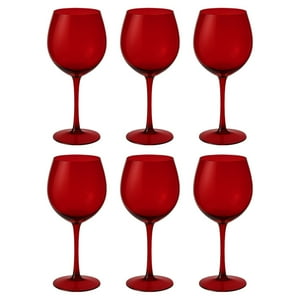 Set 6 Copas Gin Full Color Rojo 600Ml Allegra De Vidrio