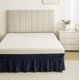 thumbnail image 2 of suxuMhao Falda de Cama Elástica Envolvente con Volantes Tamaño Queen, Negro Azul - Colchón de 60x80 Pulgadas Compatible con Caída de 15 Pulgadas, Falda de Ropa de Cama de 1 Pieza para Decoración de, 2 of 3