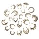 thumbnail image 4 of 21 piezas de cristal tabique falso clicker anillo de la nariz no perforante bronce antiguo, 4 of 5