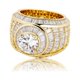 thumbnail image 2 of Anillos de Lujo de Moda con Estilo Punk de Rapero Bling para Hombre Chapados en Oro de 14K Brillantes de Compromiso Hip Hop con Circonia Cúbica Anillos para Hombre, 2 of 8