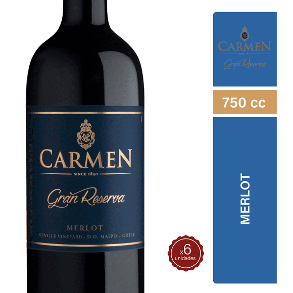 Vino Carmen Gran Reserva Merlot 750cc X6
