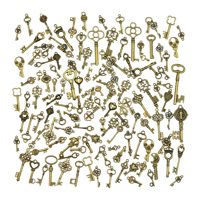 Bothyi - 125X Encantos De Llave De Esqueleto De Estilo Vintage Bronce Aleación De Zinc Pequeño Para Collar