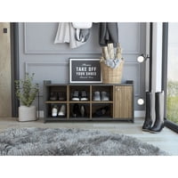 Tuhome - Mueble Recibidor Zapatero Z-101 Carbón Y Gales 1 Puerta