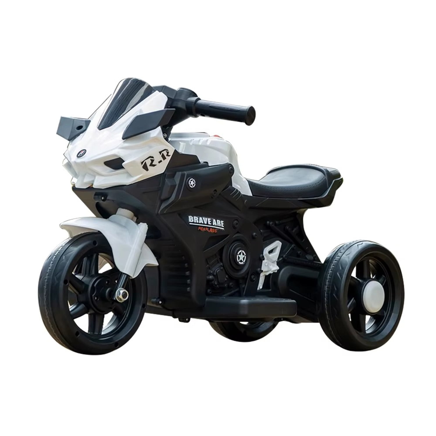 Mundo Online - Moto Eléctrica Infantil 3 Ruedas Con Sonido Rr Brave 6v Blanca