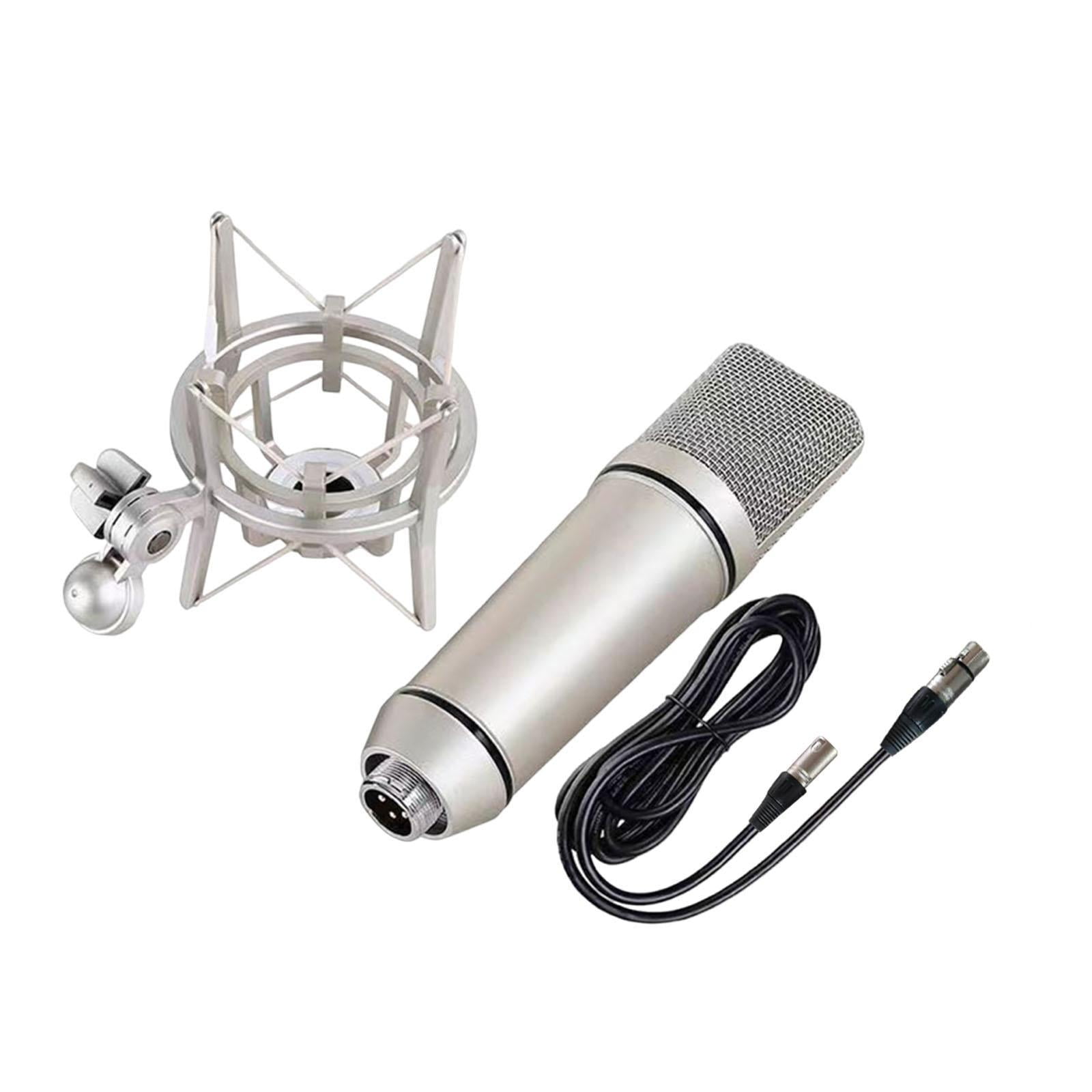 Magideal - Micrófono De Condensador Micrófono De Condensador Para Computadora Micrófono De Estudio Resistente Y Multipropósito Micrófono De Escritorio Para Podca 48v16