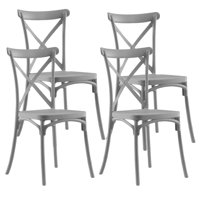 Pandalino - Pack 4 Silla Crossback Gris | Ideal Terraza Y Interior