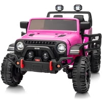 Ride On Truck Car Outfunny, 2 Plazas, 12 V, Eléctrico Para Niños, Rosa