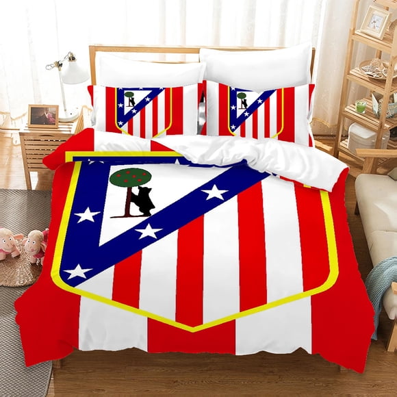 v85 Bed Sheets atletico Cover Double Comforter Bedding Sets Bedding Set Duvet Cover Queen Comforter Sets Quilt Pillowcase Quilt Cover M-madrid 3-Piece Bedding Set (1 Duvet Cover + 2 Pillow Shams) Bed