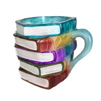 Magideal - Taza De Café, Taza De Biblioteca, Taza De Lectores Apilados, Taza Pintada Con Artesanía Resistente, Adecuada Para Regalos De Cumpleaños Y Días Festivo Estilo A