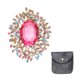 thumbnail image 1 of Broche de Cristal y Piedras de Imitación Vintage Uxcell para Mujeres, Broches de Solapa de Flor de 2.5 Pulgadas de Aleación y Cristal Cúbico para Bufandas, Vestidos, Sombreros, Trajes, Bodas, Rosa, 1 of 6