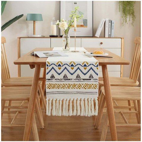 Top Lucky - Camino De Mesa Algodón De Lino 180X35Cm-02