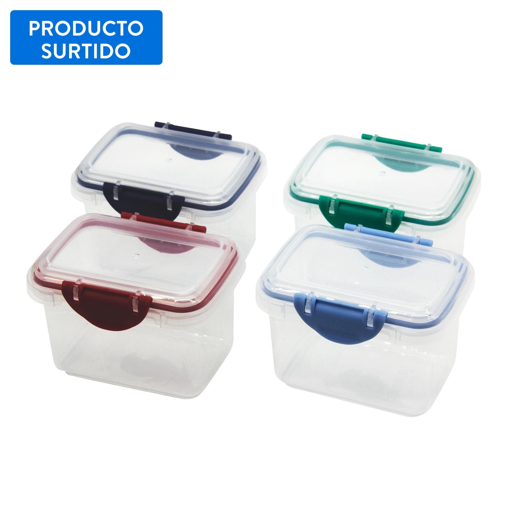 Haus - Set De Contenedor Básico Con Alitas 400ml Plástico 3 Piezas Multicolor