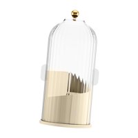 Magideal - Soporte Para Brochas De Maquillaje, Organizador De Cosméticos, Giratorio De 360 Grados, A Prueba De Polvo, Caja De Almacenamiento Transparente Para Claro Blanco Amarillo