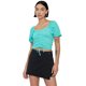 thumbnail image 1 of Blusa Mujer Crop Panal Manga Globo Celeste Corona, 1 of 5
